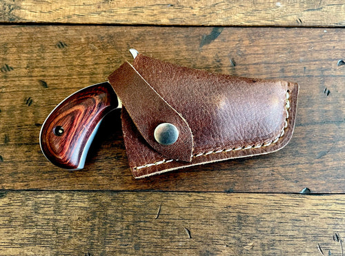 .22 Magnum Leather Snap Holster with Belt Loop - Compatible with NAA .22 Mag with 1 1/8” barrel