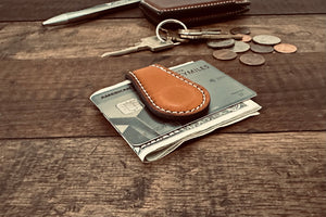 Magnetic Leather Money Clip