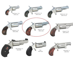 .22 Magnum Revolver with 1 5/8” barrel  - Compatible with NAA Mag 1 5/8”(Black)