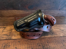 Load image into Gallery viewer, NAA 22 Mag Blk Leather Holster 1 5/8 in Barrel Form Fitted With Belt/Pocket Clip Compatible with NAA Mag 1 5/8”