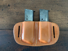 Load image into Gallery viewer, Custom Leather Double Magazine Holster for 1911 Single Stack(Brown)